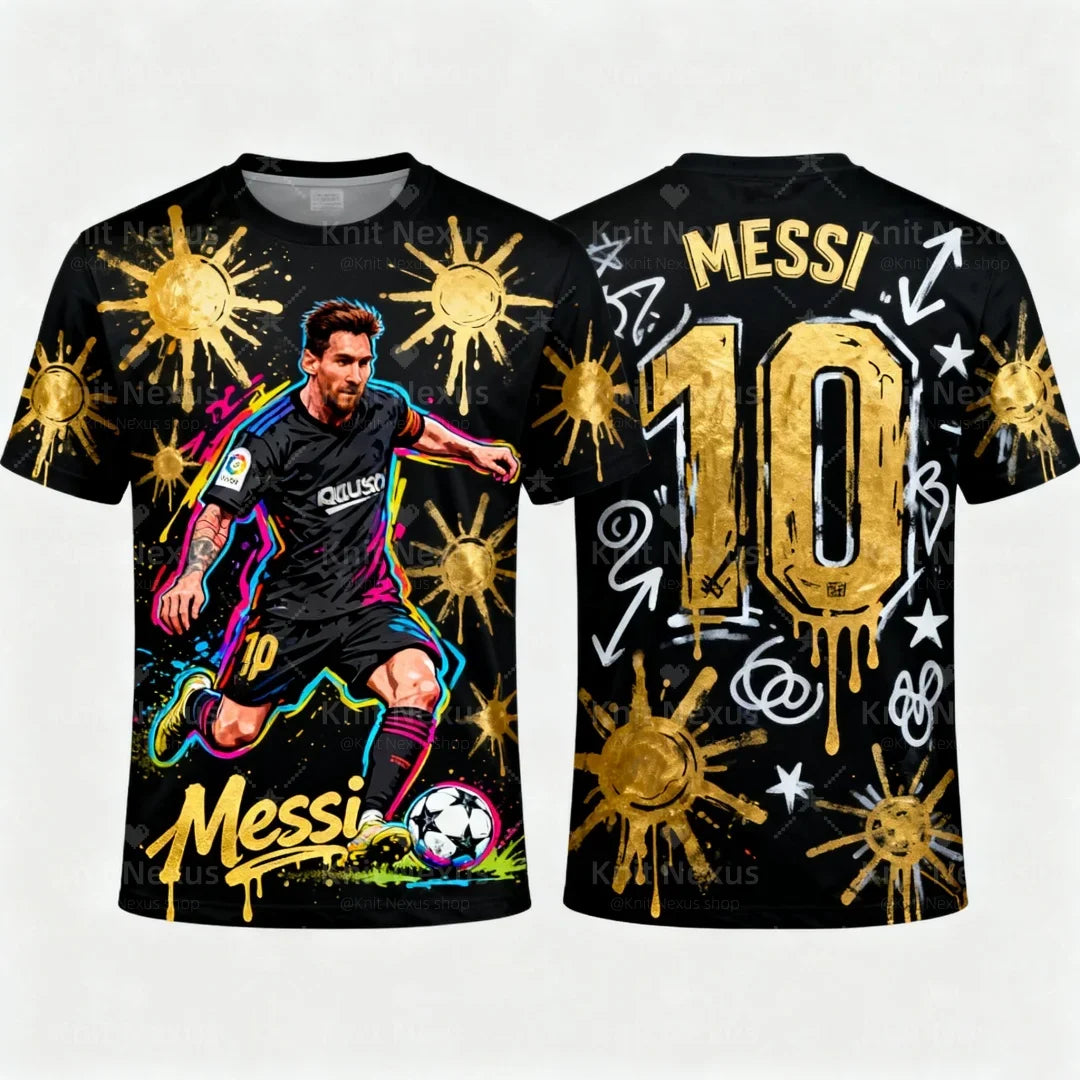 Messi Fan Commemorative No. 7 Football Jersey Autumn Sports Leisure Dry Quickly Men's T-Shirt Children's Clothing Tee Y2k Woman