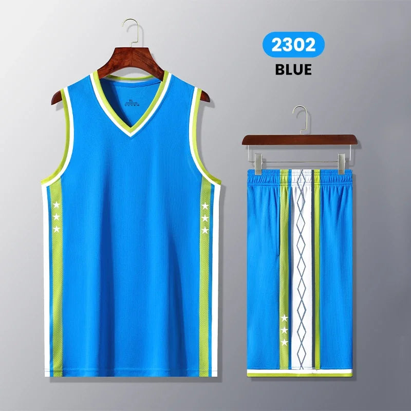 Boys Basketball Uniforms Custom 100% Polyester Mesh Throwback Breathable Kids Basketball Jersey Quick Dry Basketball Shirts 2302