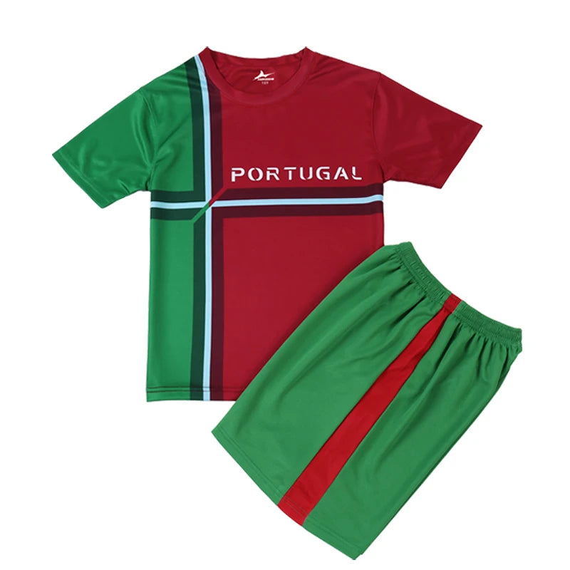 Yingruida Italy Spain Mexico and Brazil Kids Soccer Uniform Fashion & Breathable Polyester Summer Football Kit Child's Gift