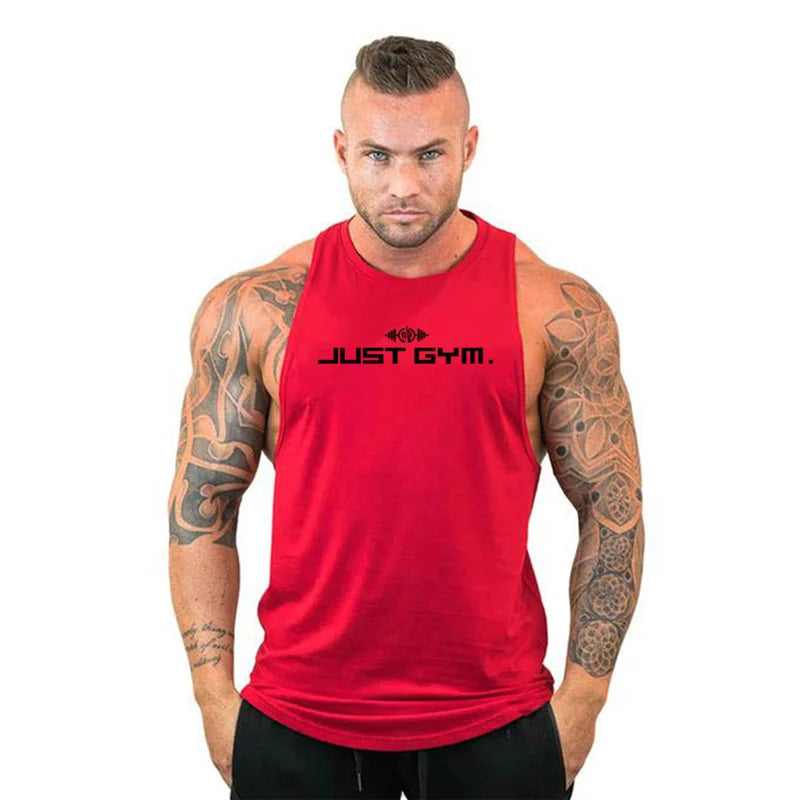 Summer Bodybuilding Tank Tops Workout Stringer Sleeveless Shirts Fitness Mens Gym Clothing Cotton Breathable Sport Muscle Vests