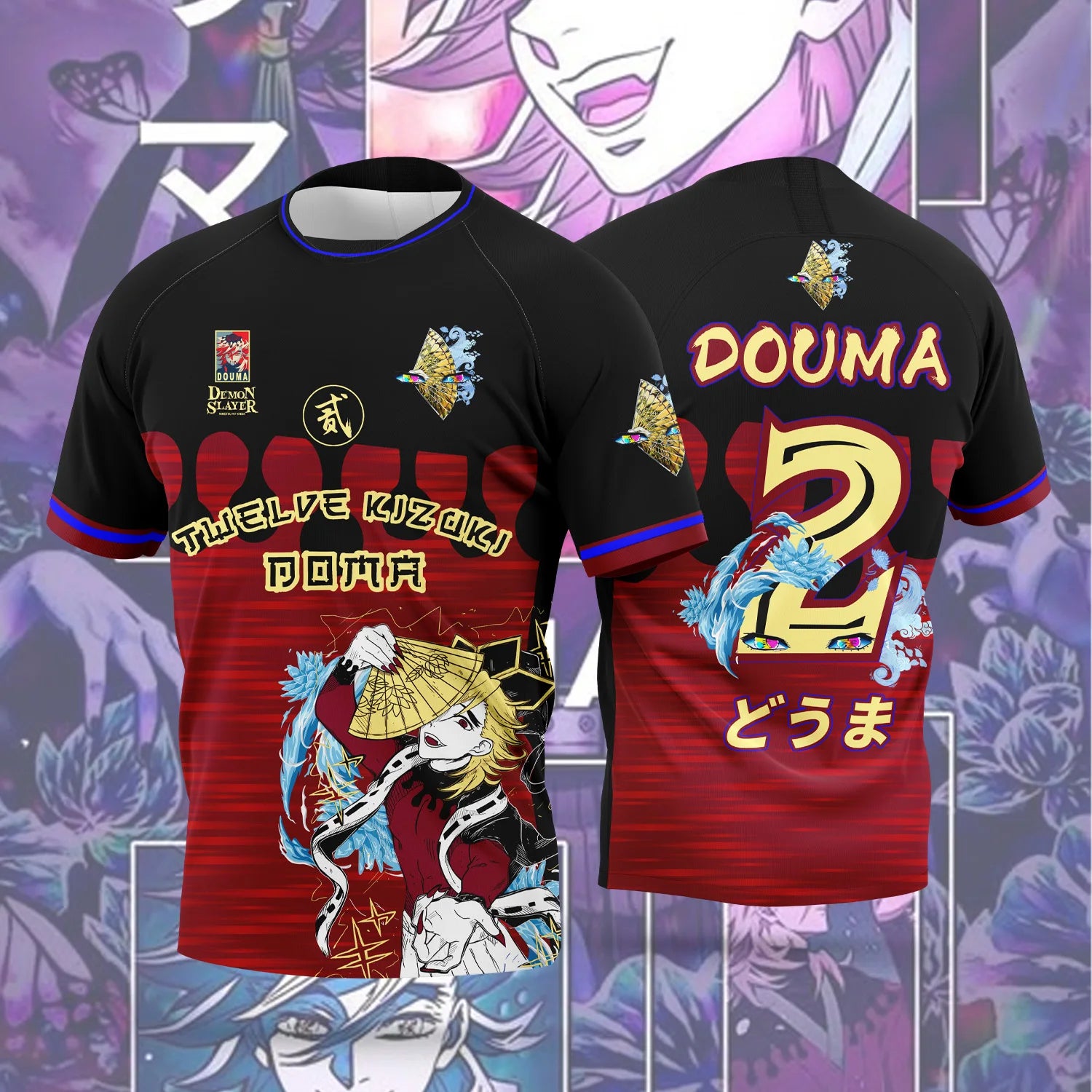 New Anime  Demon Slayer  Jersey Tanjirou maillot   Casual and breathable t-shirt for adults and children in summer roleplay