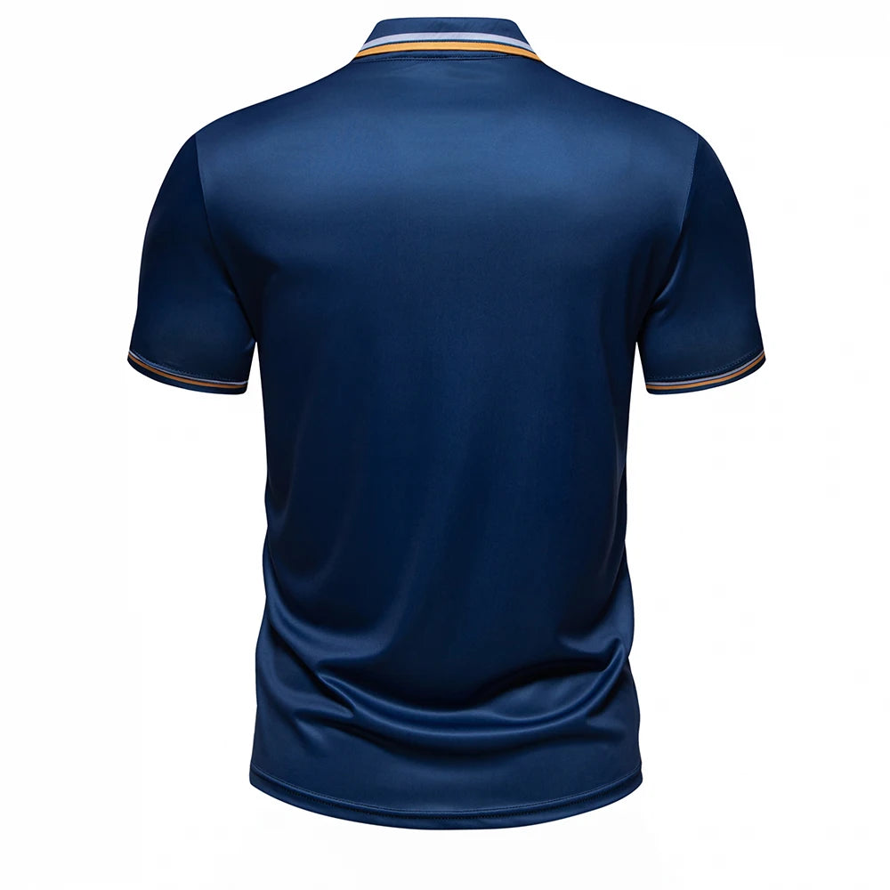 Men's Casual Chest Letter Polo Summer Fashion Top Outdoor Sports Polo  Outdoor Clothing Breathable Quick-Dry Tee for Men