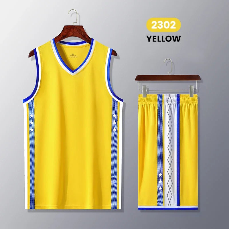 Boys Basketball Uniforms Custom 100% Polyester Mesh Throwback Breathable Kids Basketball Jersey Quick Dry Basketball Shirts 2302