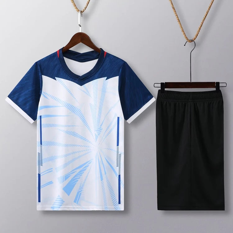 Short Sleeve Volleyball Jersey Set Men Volleyball Uniform V-neck Shirt Double Pockets Shorts Kit Volleyball Training Suit Custom