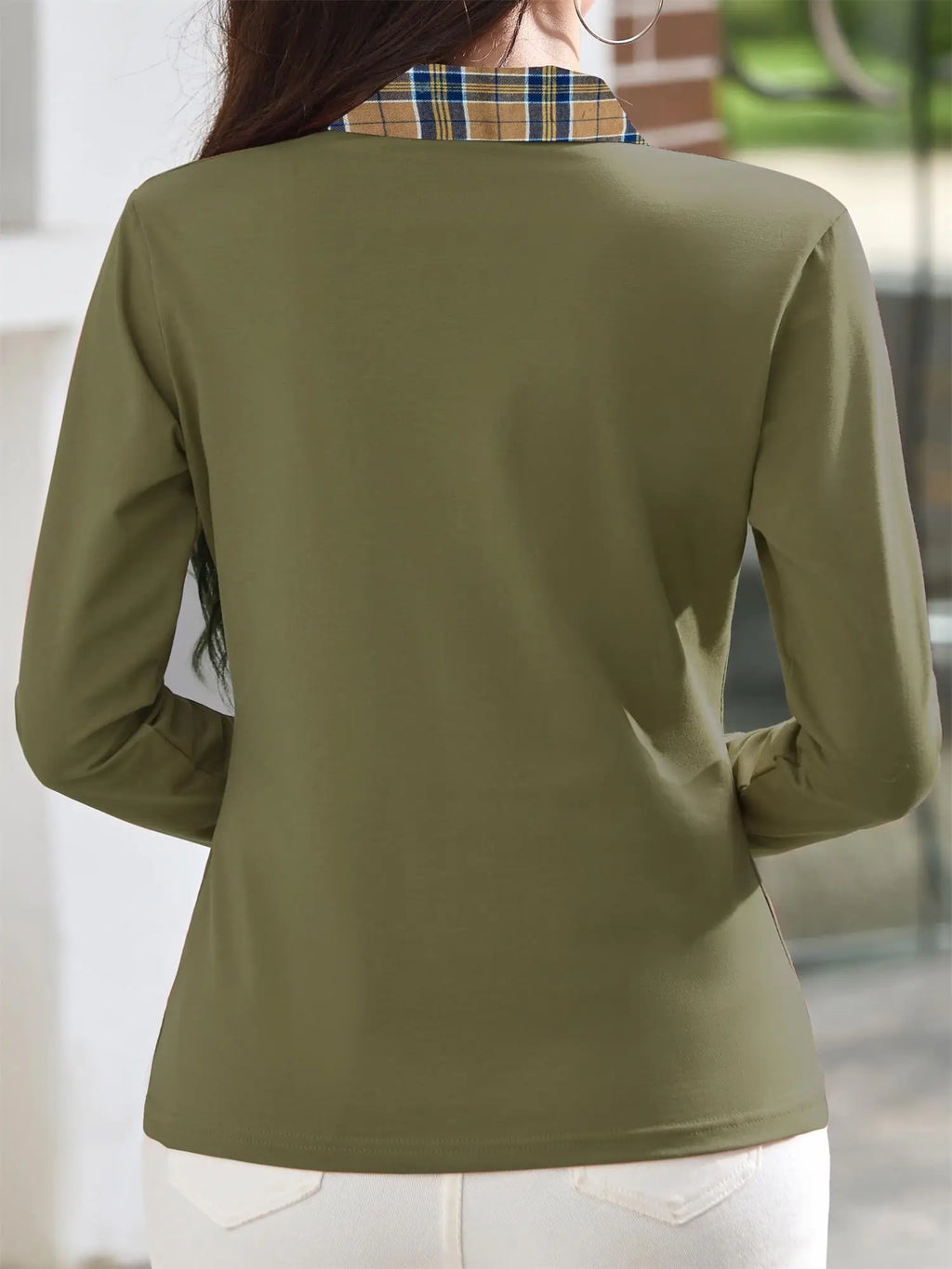 Women's solid color POLO shirt