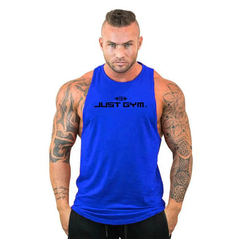 Summer Bodybuilding Tank Tops Workout Stringer Sleeveless Shirts Fitness Mens Gym Clothing Cotton Breathable Sport Muscle Vests