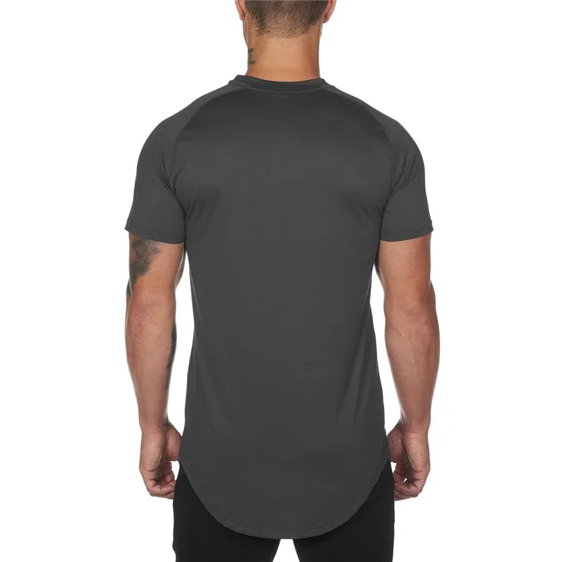 Plain Summer Mesh Quick Dry Short Sleeve Shirts Gym Fitness Muscle Slim Fit Clothing Mens Bodybuilding Sport Breathable T-shirts