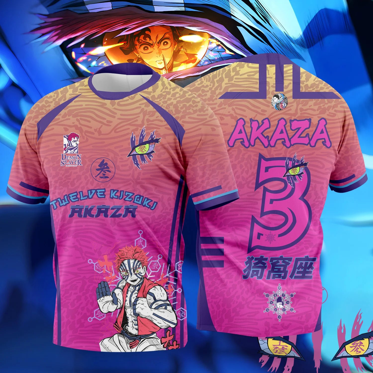 New Anime  Demon Slayer  Jersey Tanjirou maillot   Casual and breathable t-shirt for adults and children in summer roleplay