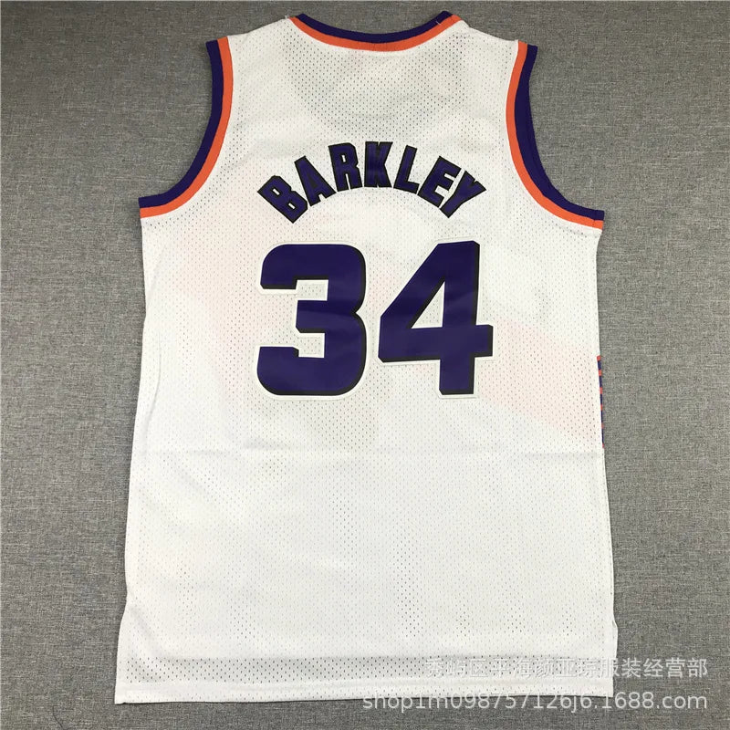 Embroidered Basketball Jersey Number 34 Sun Team Barkley Basketball Uniforms Sportswear Polyester Bamboo Charcoal Fiber