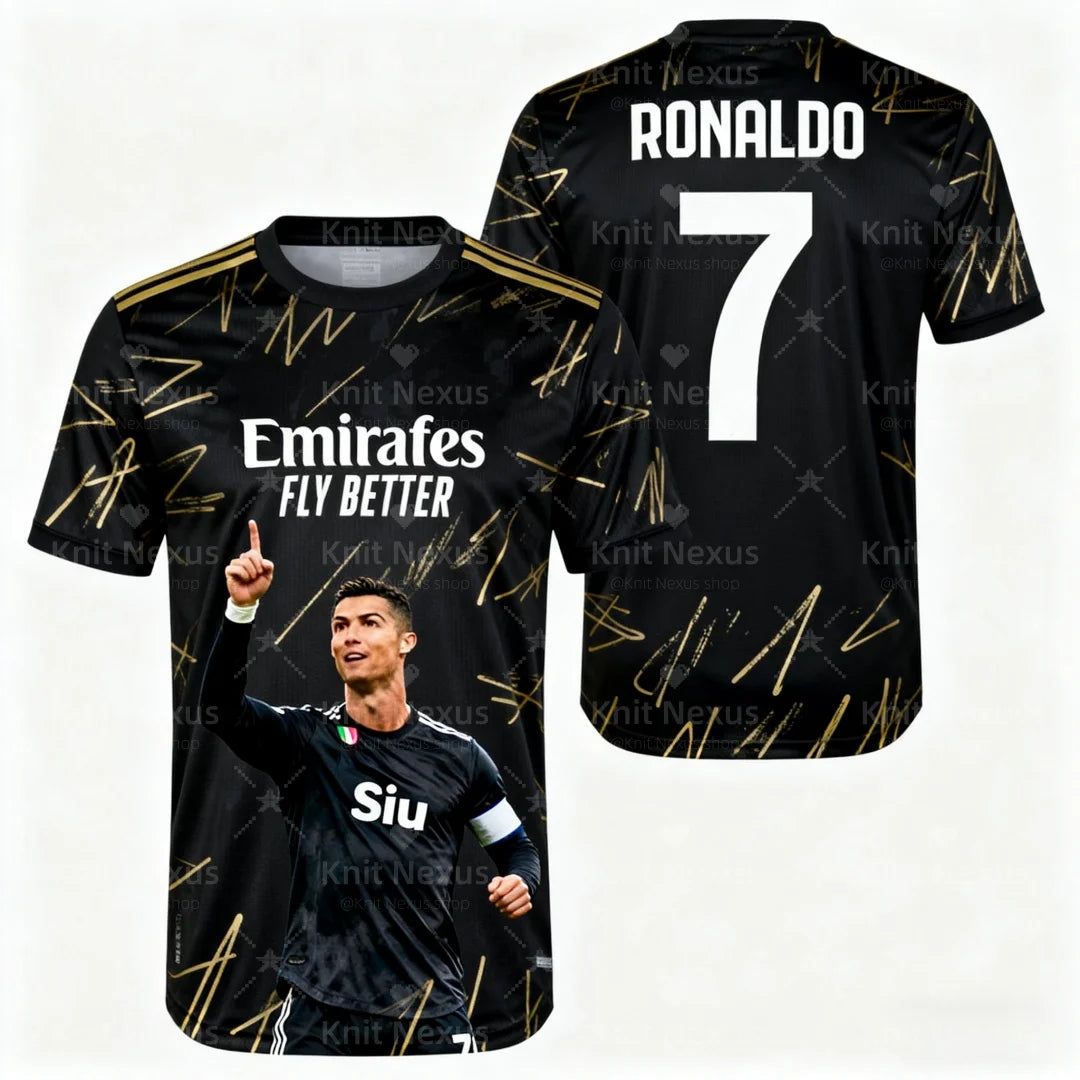 2025 Ronaldo trained on the No. 7 football jersey Autumn Sports Dry Quickly Men's T-Shirt Children's Clothing Tee Y2k Woman