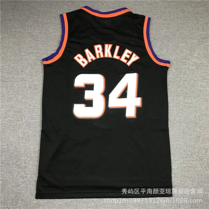 Embroidered Basketball Jersey Number 34 Sun Team Barkley Basketball Uniforms Sportswear Polyester Bamboo Charcoal Fiber