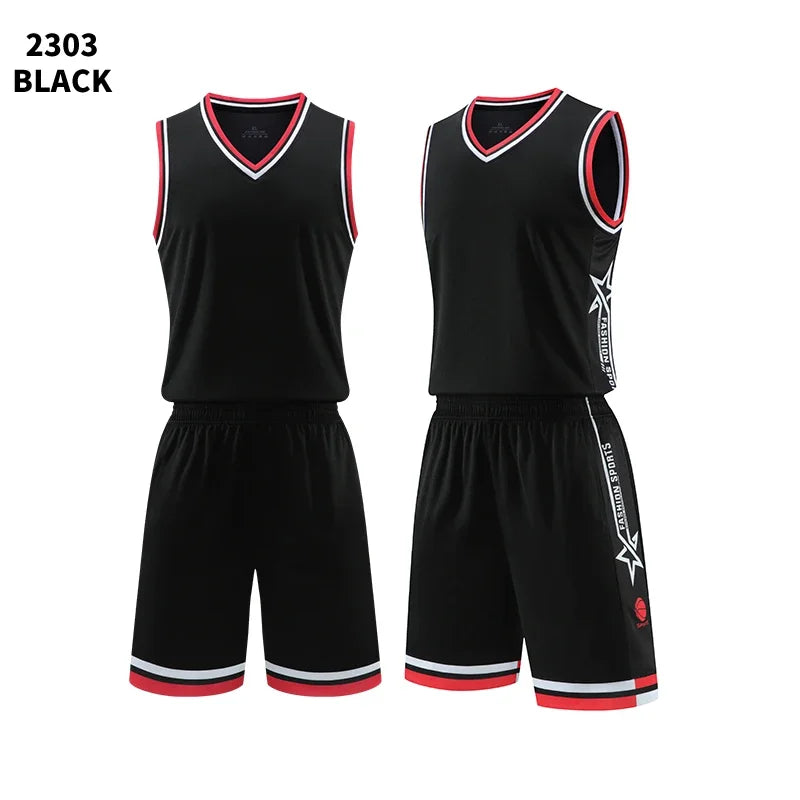 Boys Basketball Uniforms Custom 100% Polyester Mesh Throwback Breathable Kids Basketball Jersey Quick Dry Basketball Shirts 2302