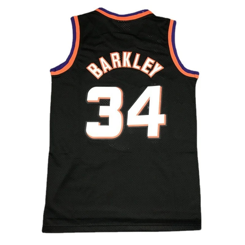 Embroidered Basketball Jersey Number 34 Sun Team Barkley Basketball Uniforms Sportswear Polyester Bamboo Charcoal Fiber