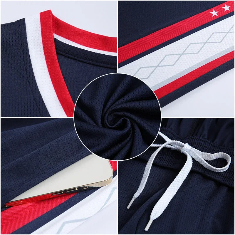 Boys Basketball Uniforms Custom 100% Polyester Mesh Throwback Breathable Kids Basketball Jersey Quick Dry Basketball Shirts 2302