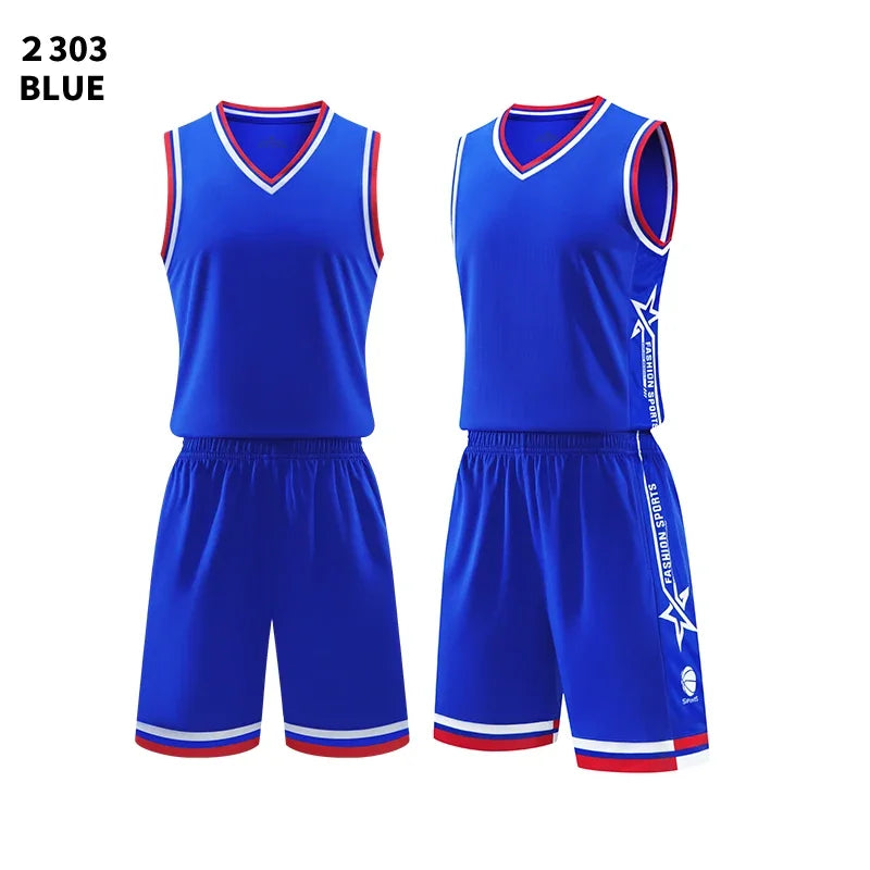 Boys Basketball Uniforms Custom 100% Polyester Mesh Throwback Breathable Kids Basketball Jersey Quick Dry Basketball Shirts 2302