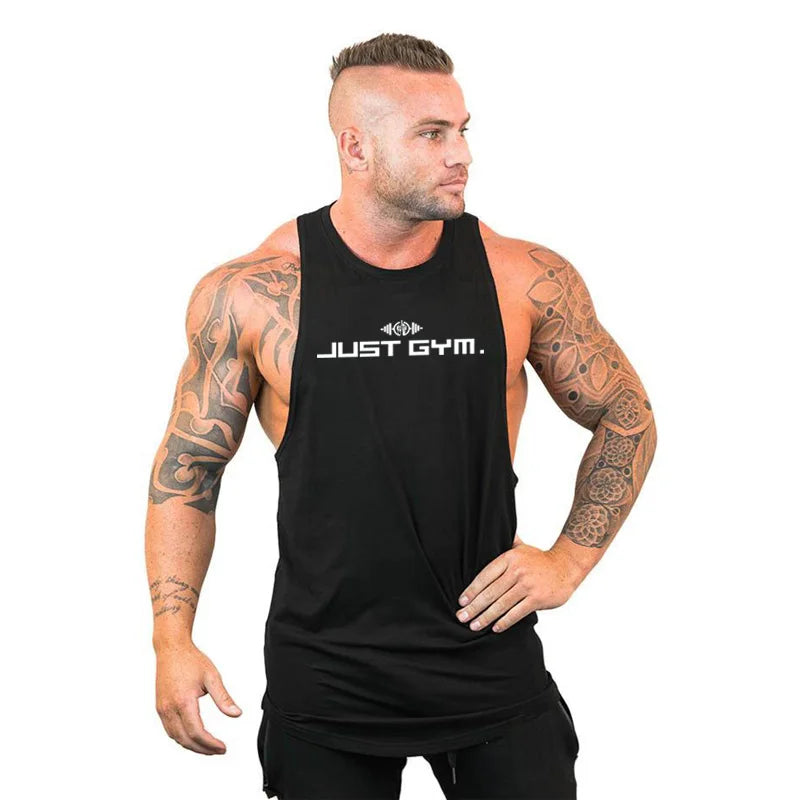 Summer Bodybuilding Tank Tops Workout Stringer Sleeveless Shirts Fitness Mens Gym Clothing Cotton Breathable Sport Muscle Vests