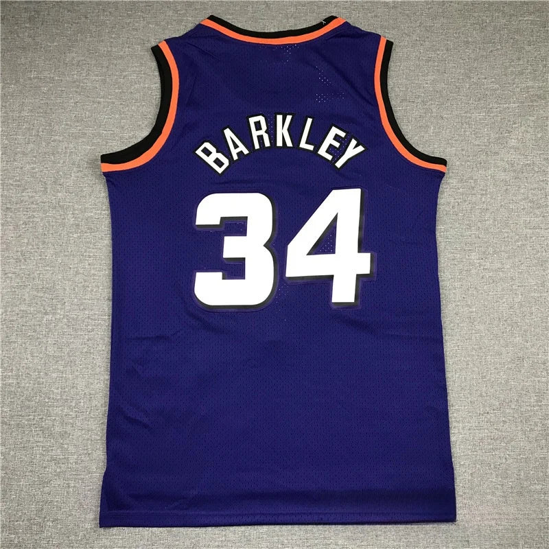 Embroidered Basketball Jersey Number 34 Sun Team Barkley Basketball Uniforms Sportswear Polyester Bamboo Charcoal Fiber