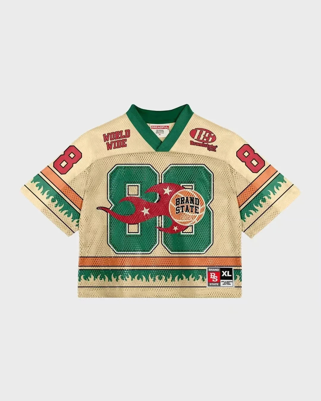 Retro American Harajuku Street Trend Hip-hop Baseball Sports Short-sleeved Men's Summer Loose Mesh T-shirt Printed Couple Tops