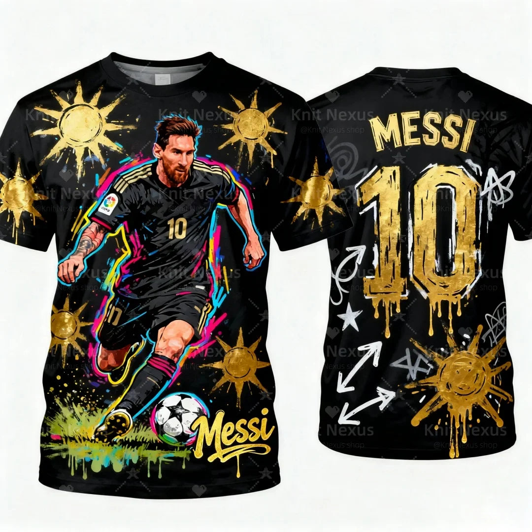 Messi Fan Commemorative No. 7 Football Jersey Autumn Sports Leisure Dry Quickly Men's T-Shirt Children's Clothing Tee Y2k Woman