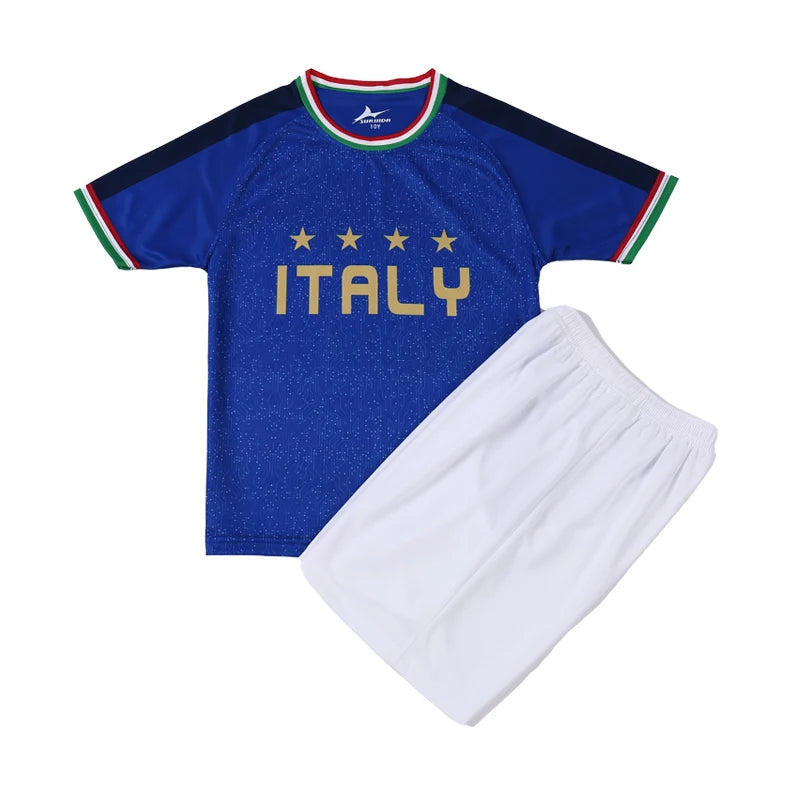 Yingruida Italy Spain Mexico and Brazil Kids Soccer Uniform Fashion & Breathable Polyester Summer Football Kit Child's Gift