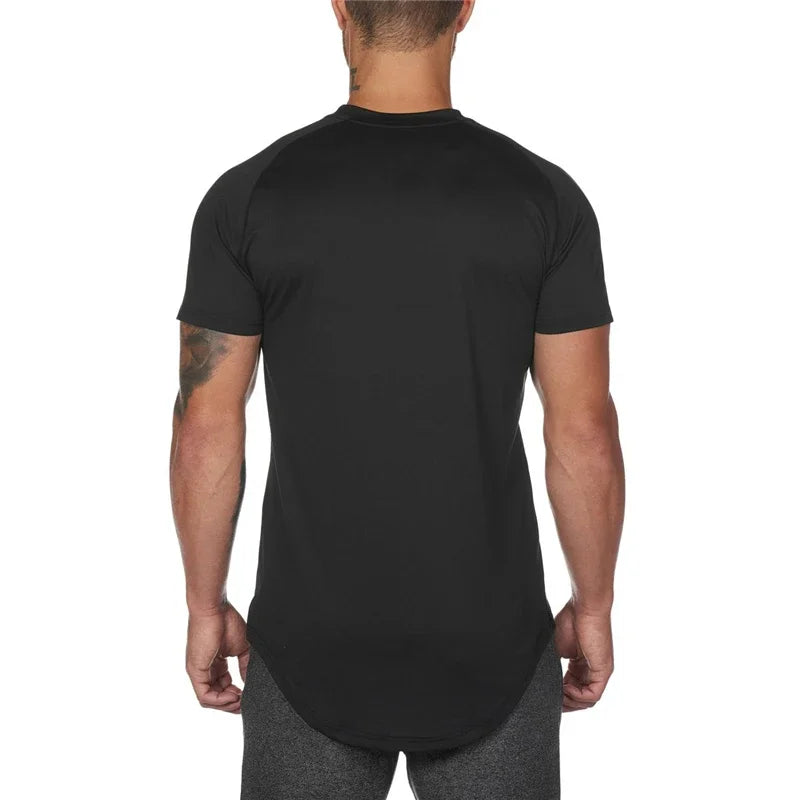 Plain Summer Mesh Quick Dry Short Sleeve Shirts Gym Fitness Muscle Slim Fit Clothing Mens Bodybuilding Sport Breathable T-shirts