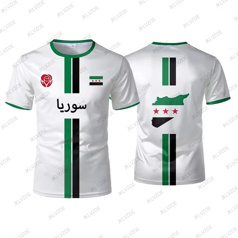 Summer New Syria Football Jersey Men Women Sports Surfing T-shirts Soccer Uniforms Casual Syrian Flag Graphic Oversized Kids Top