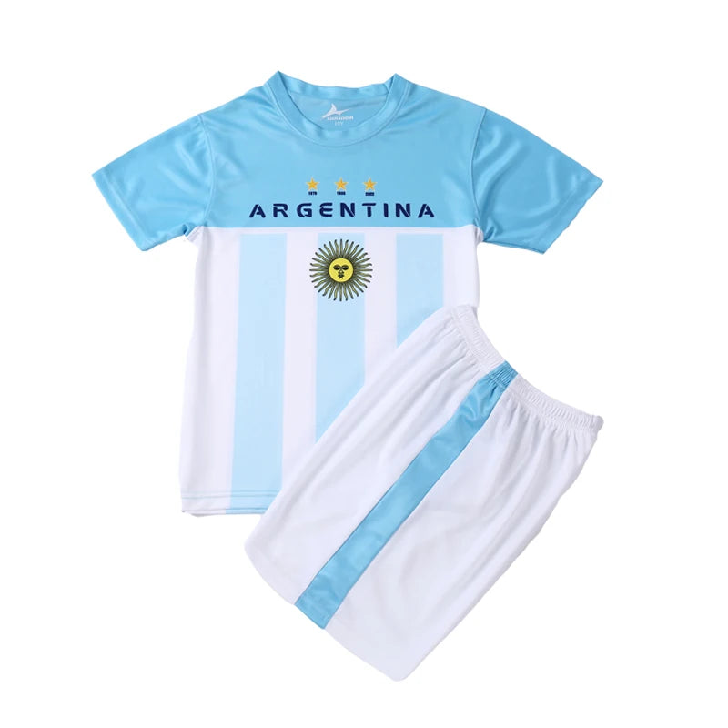 Yingruida Italy Spain Mexico and Brazil Kids Soccer Uniform Fashion & Breathable Polyester Summer Football Kit Child's Gift