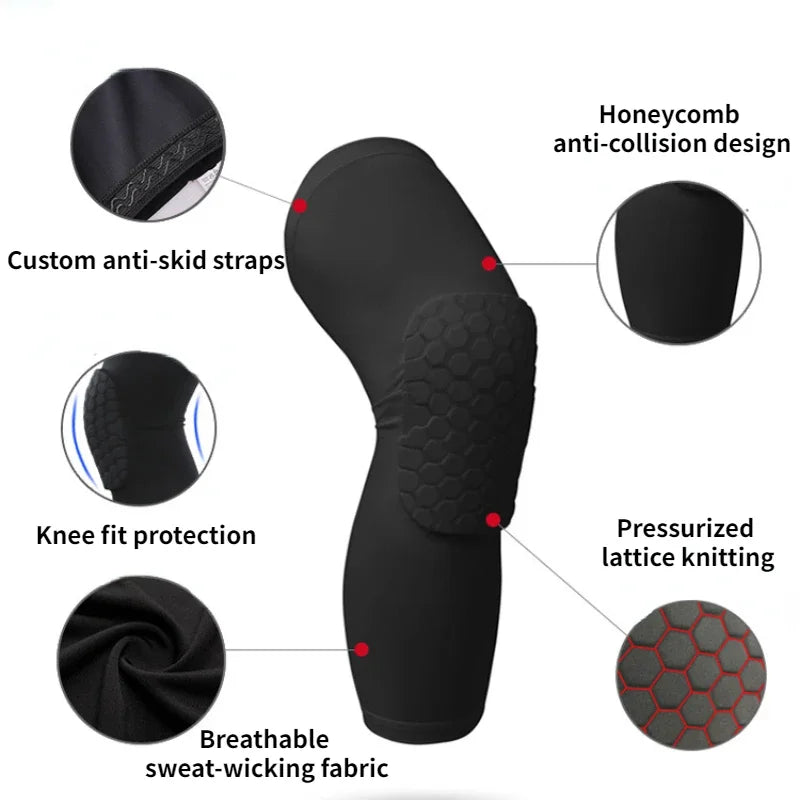 Honeycomb Foam Brace Knee pads Basketball Running Protector Compression Sleeve Knee Pads Fitness Gear Volleyball Sports Support