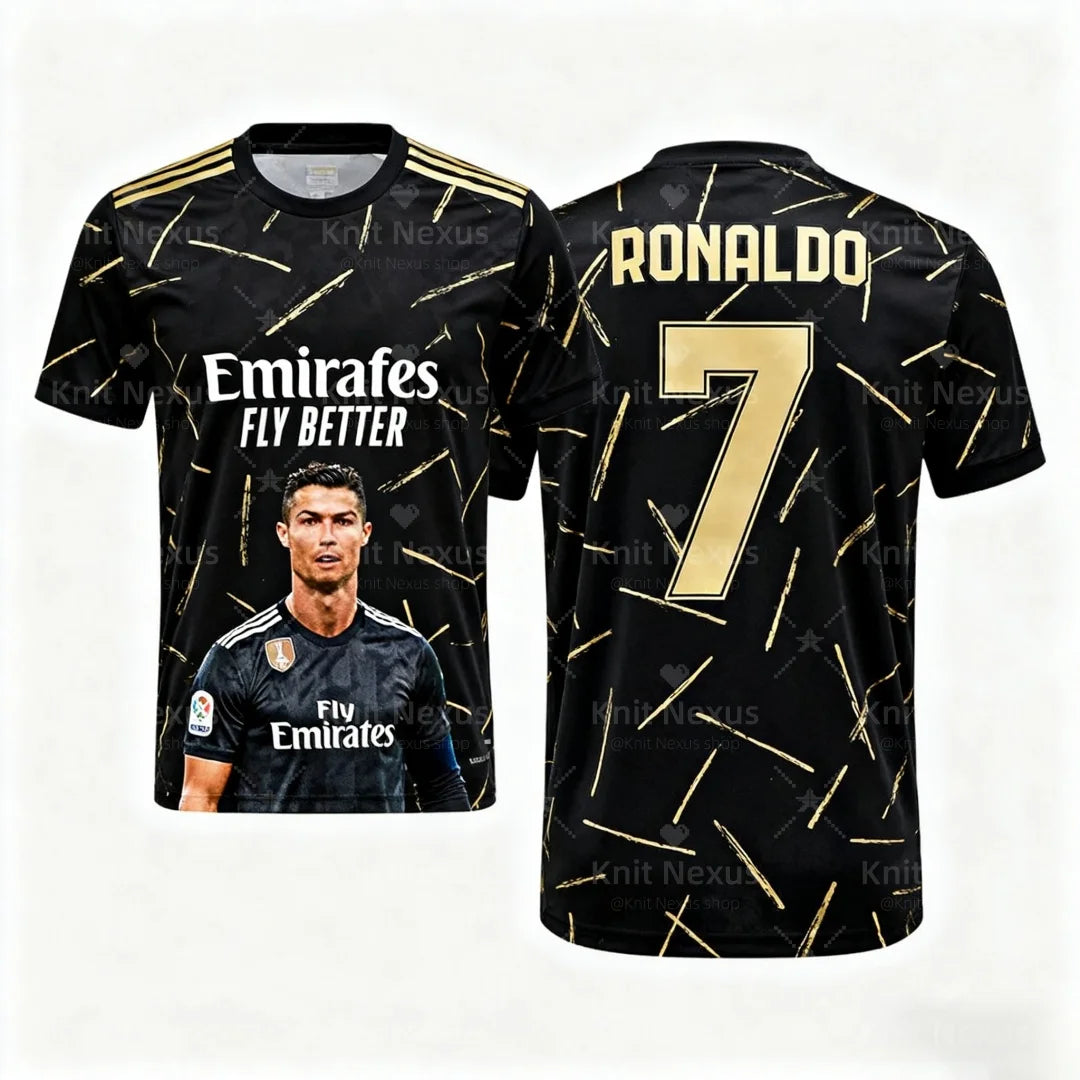 2025 Ronaldo trained on the No. 7 football jersey Autumn Sports Dry Quickly Men's T-Shirt Children's Clothing Tee Y2k Woman