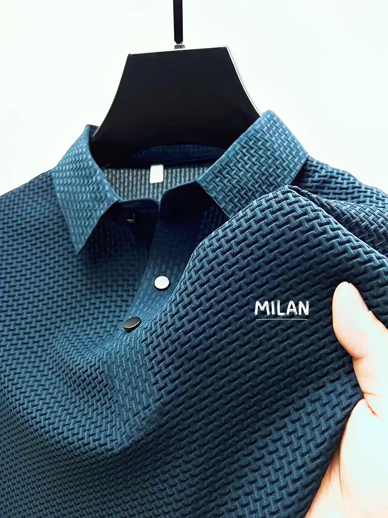 Classic men's casual POLO shirt soft and breathable MILAN pattern quick-drying top T-shirt